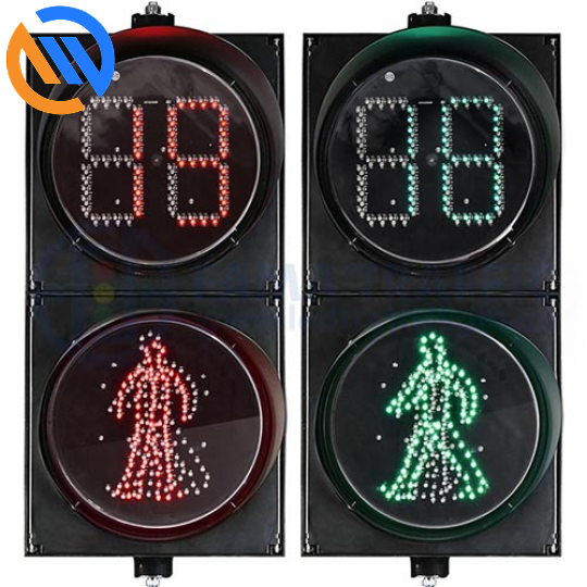 Đèn giao thông dành cho người đi bộ động 400mm có bộ đếm thời gian đếm ngược