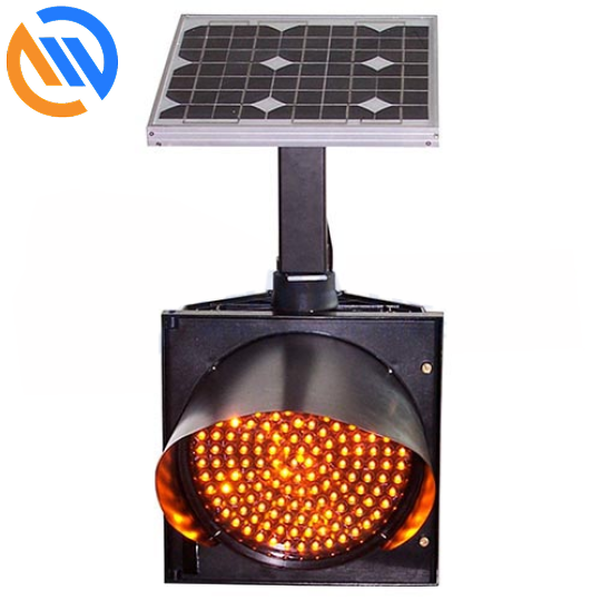 Đèn cảnh báo nhấp nháy năng lượng mặt trời 200mm màu vàng